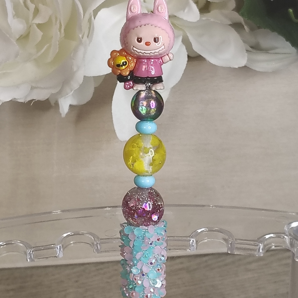Cute Beaded Pen with Character Topper - Picture 4 of 4